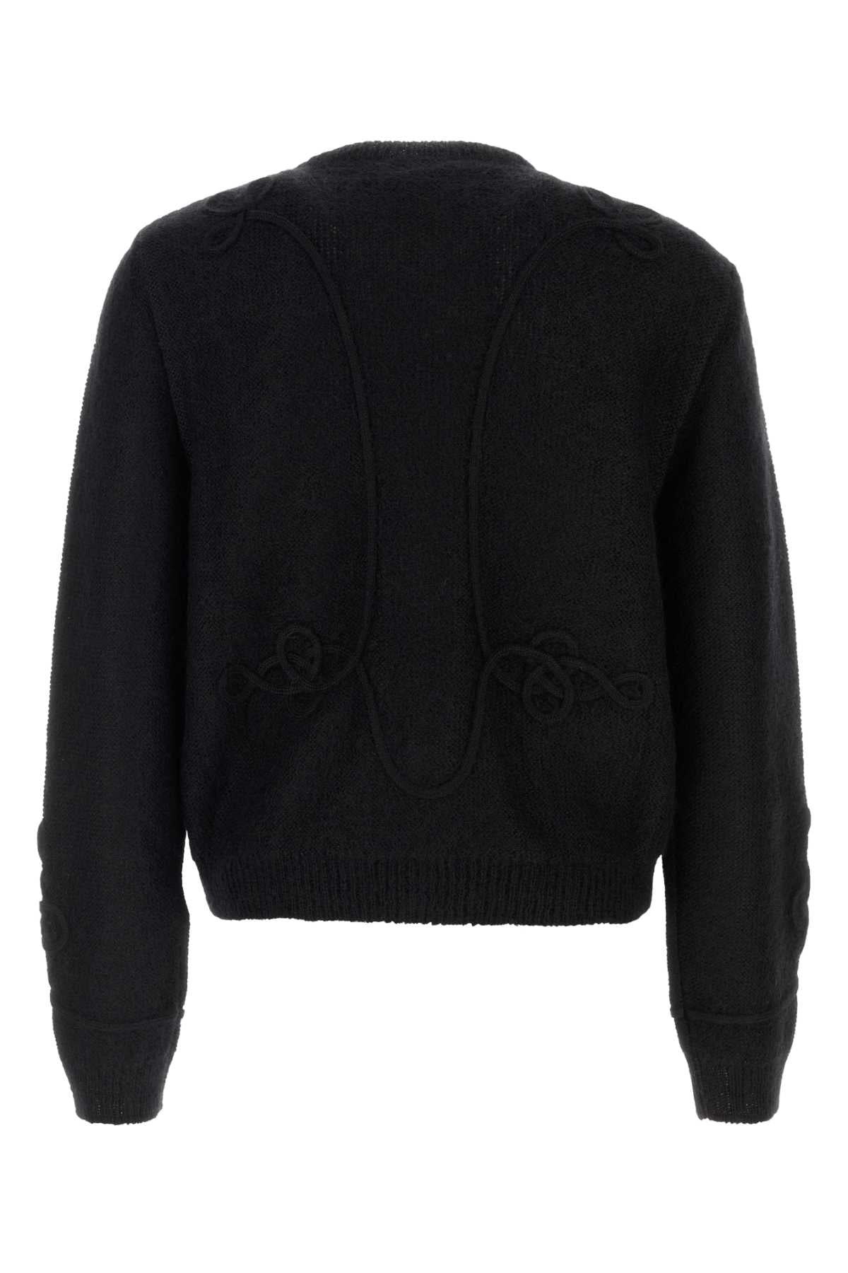 Black Viscose Blend Cardigan Wool Mix Maglieria