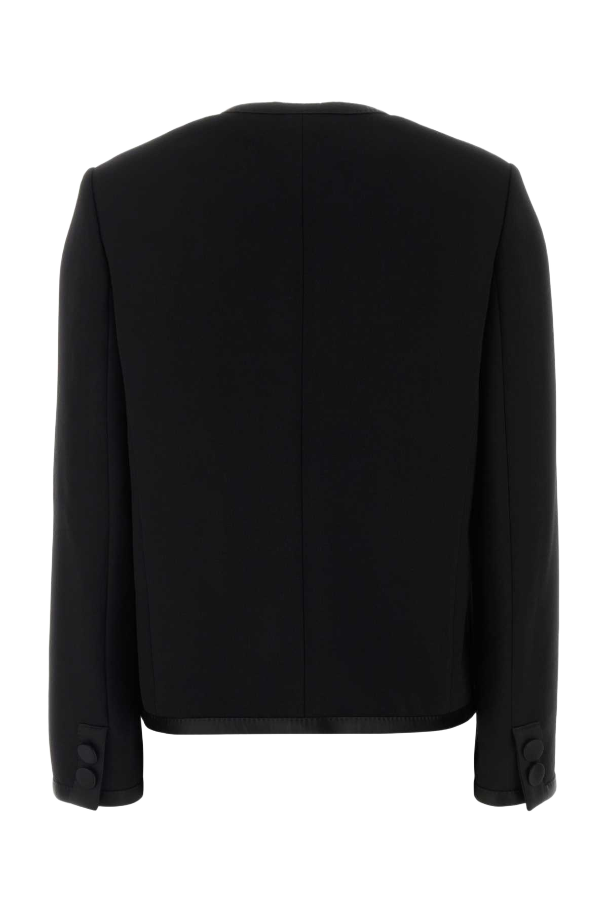 Black Wool Blend Blazer Nero Giacche E Gilet