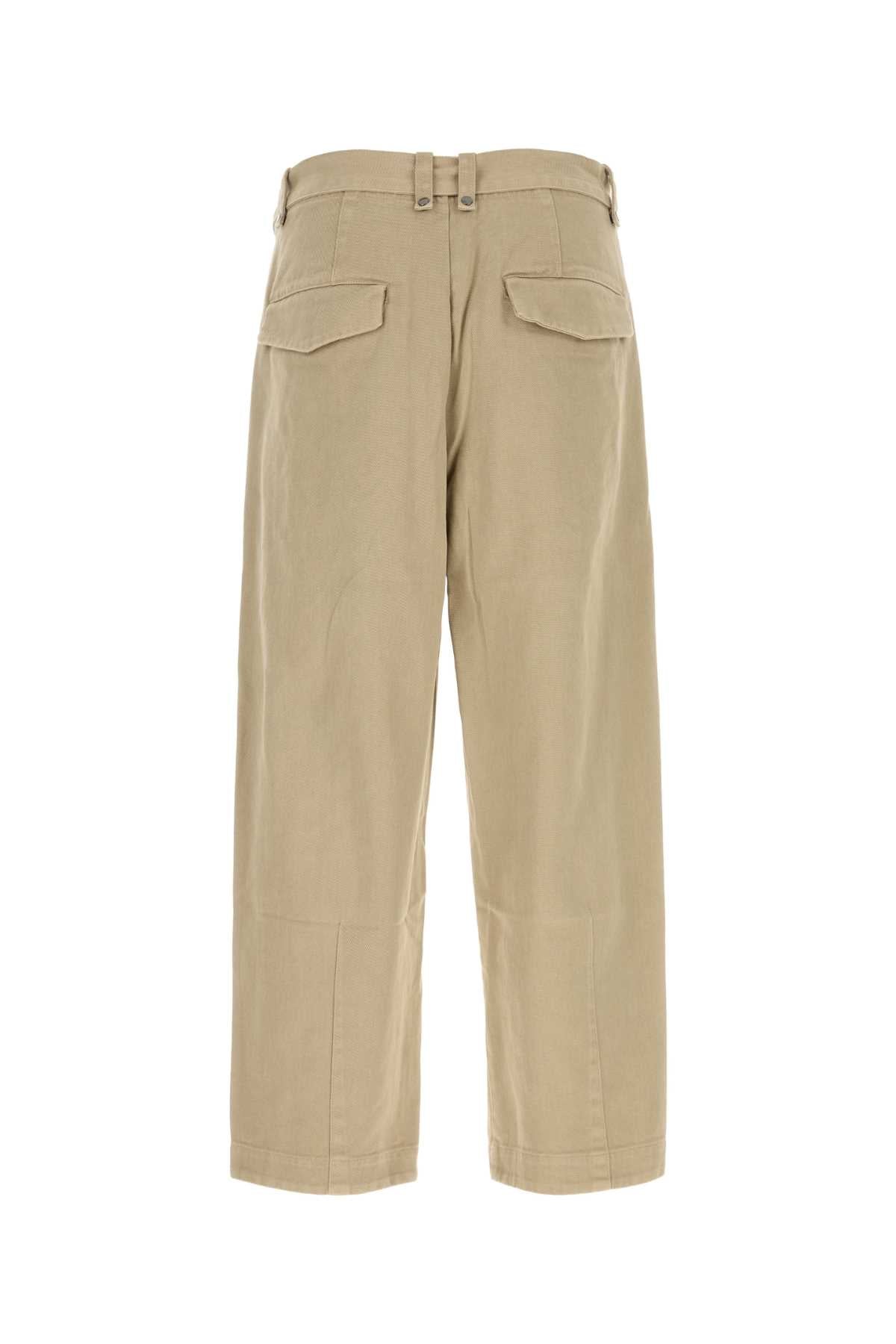 Beige Cotton Gully Pant Exterior: Pantaloni