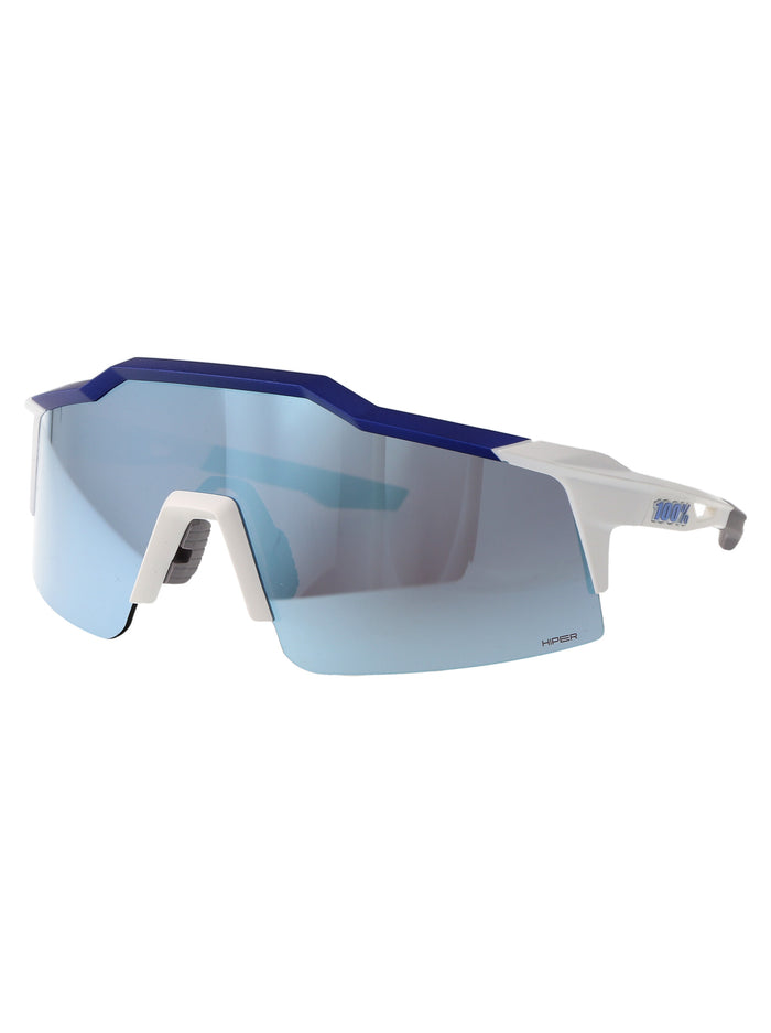 Speedcraft Sl Matte White/metallic Blue - Hiper Multilayer Mirror Lens Acetate Sunglasses