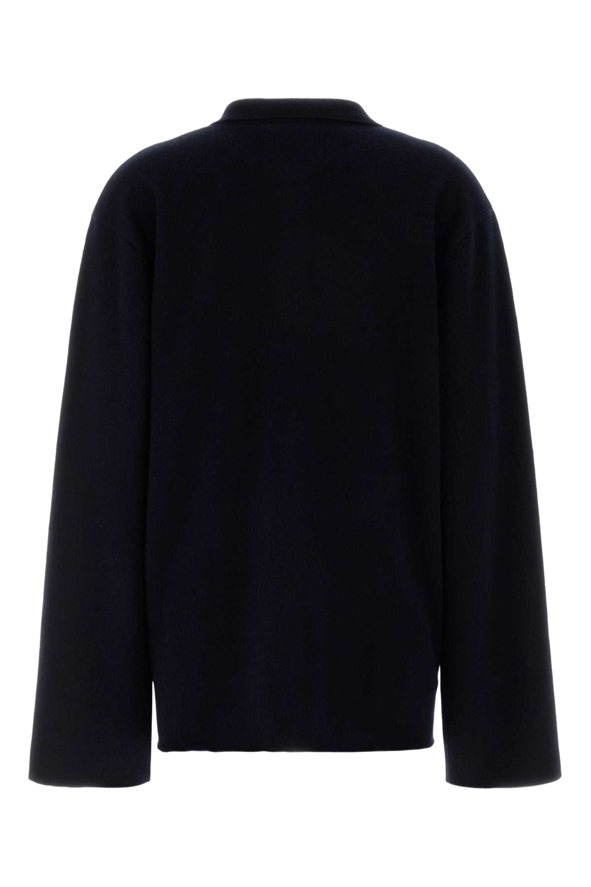 Dark Blue Stretch Cashmere Blend Alligator Polo Shirt Navy