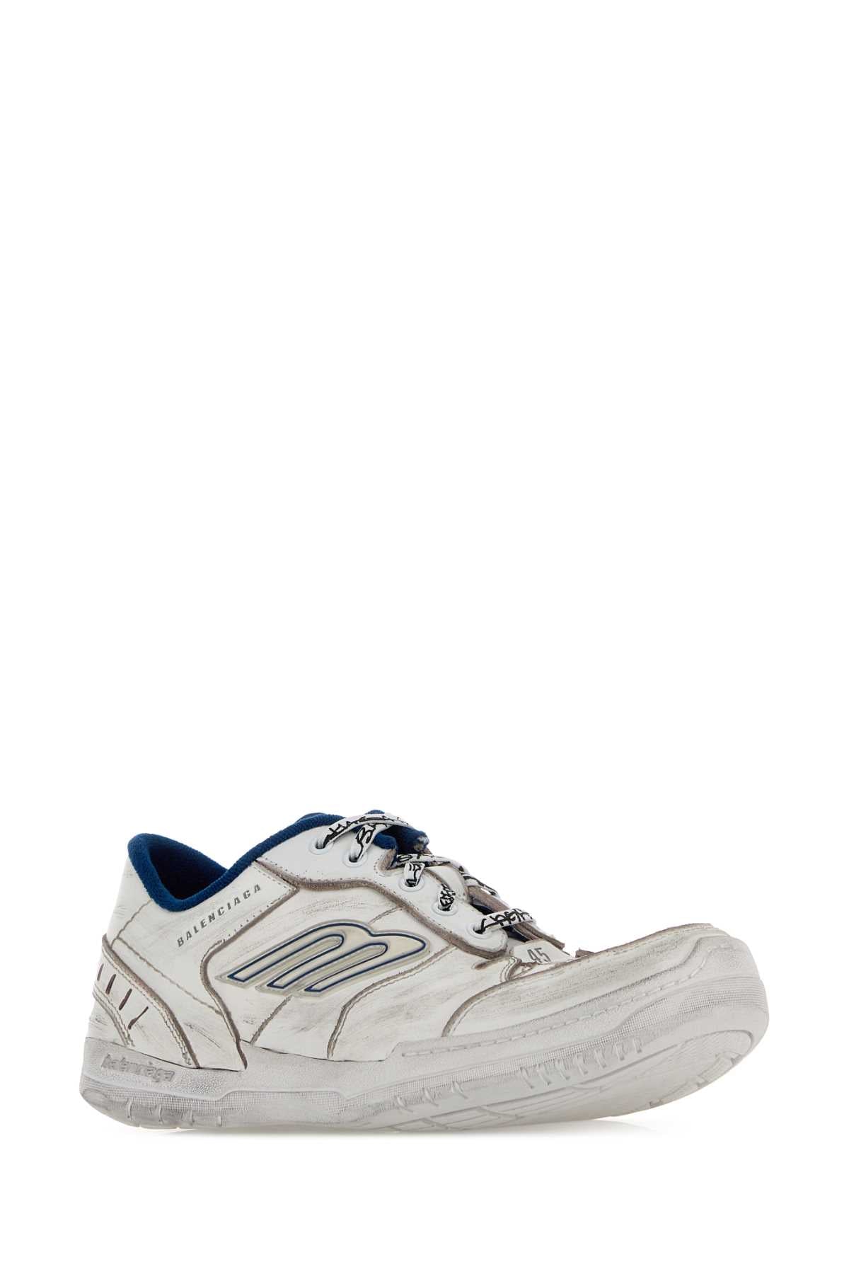 White/blu T Domesticated Calf Le Sneaker