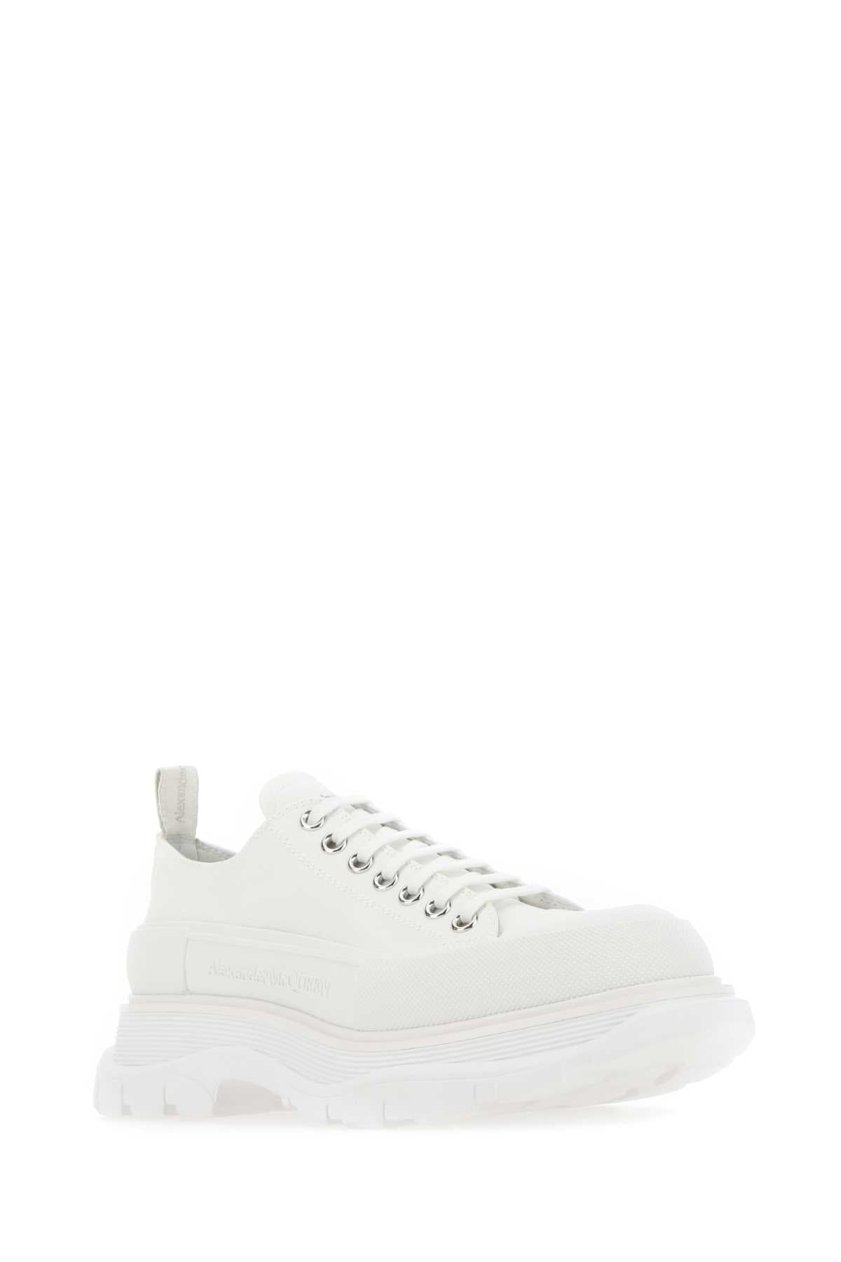 White Canvas Tread Slick Sneakers 9000