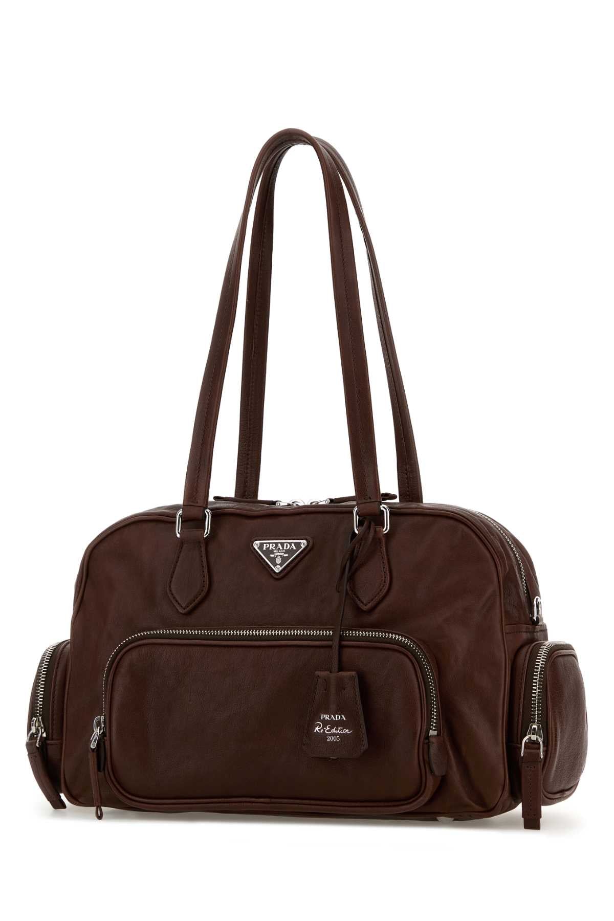 Chocolate Leather Shoulder Bag Cacao Borse A Mano