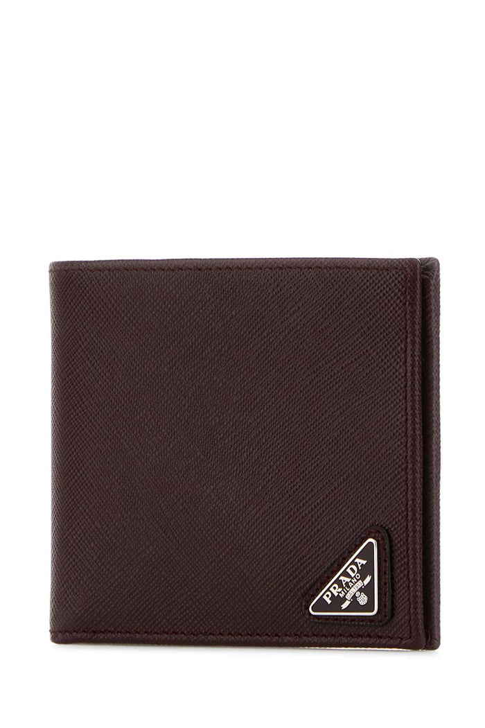 Burgundy Leather Wallet Bordeaux Portafogli
