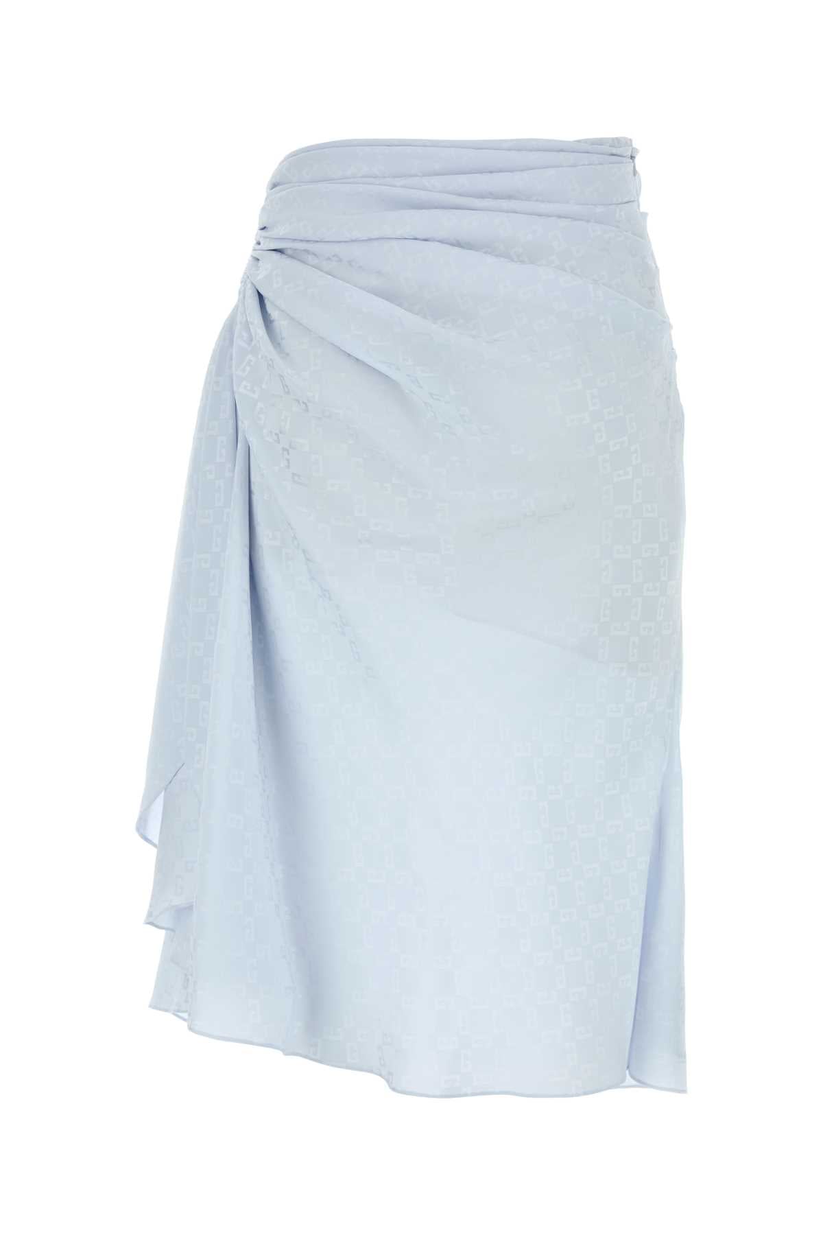 Pastel Light Blue Silk Skirt Paleblue Exterior: Lining: Gonne