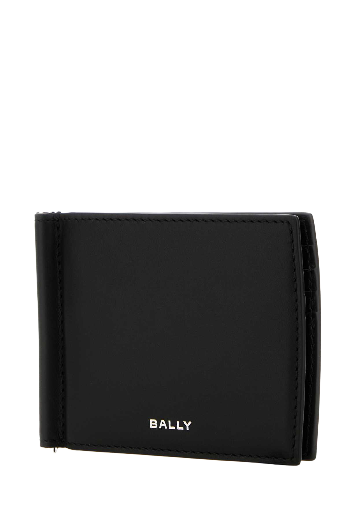 Black Leather Card Holder Portafogli