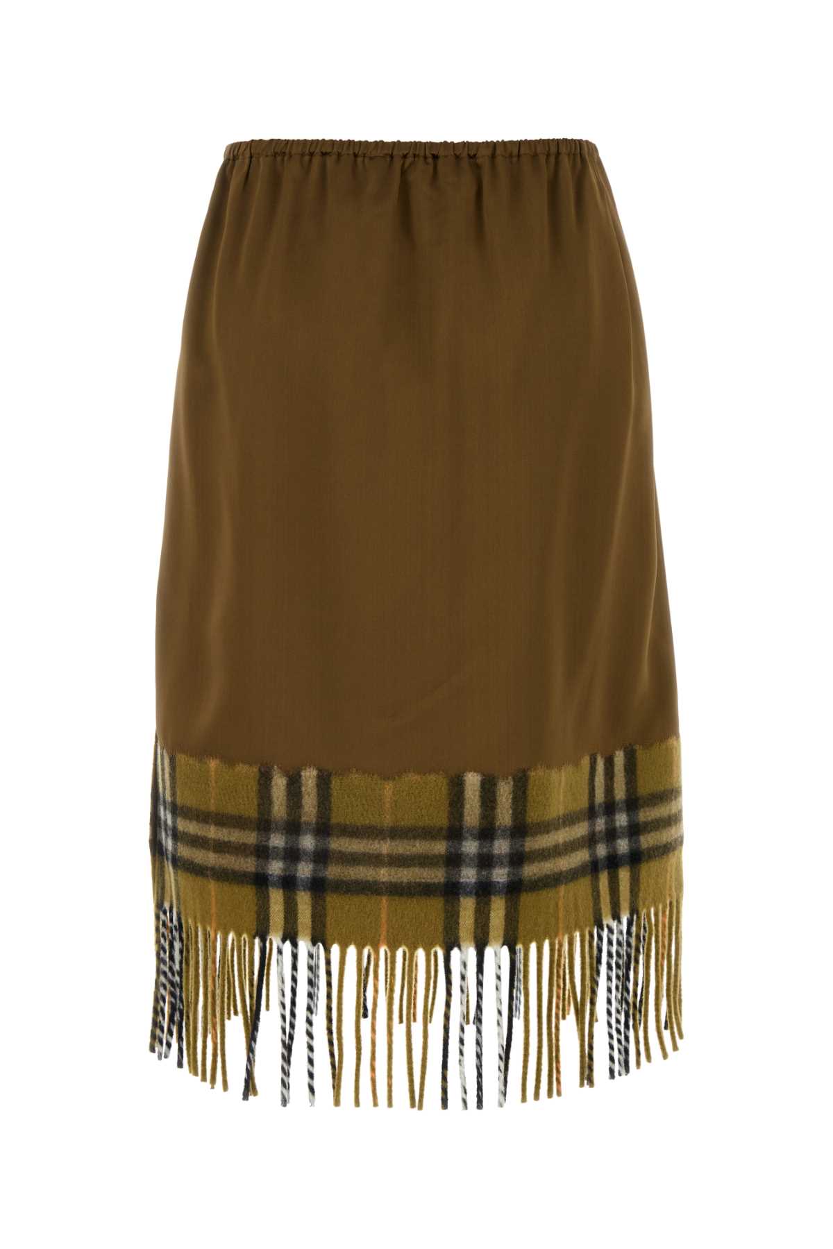 Biscuit Satin Skirt Camp Gonne