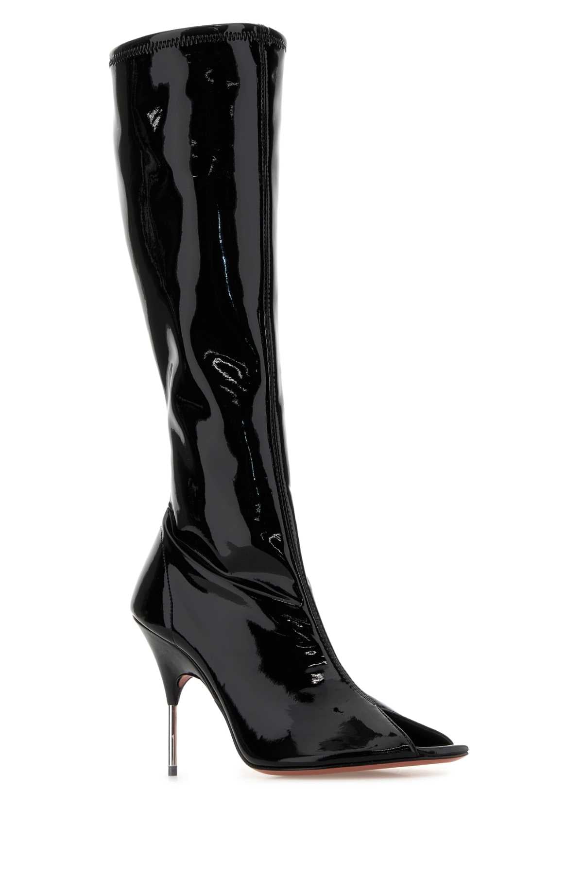 Brunastrehighboot Bla95pyrh Black95mmpyramidheel Scarpe Con Tacco