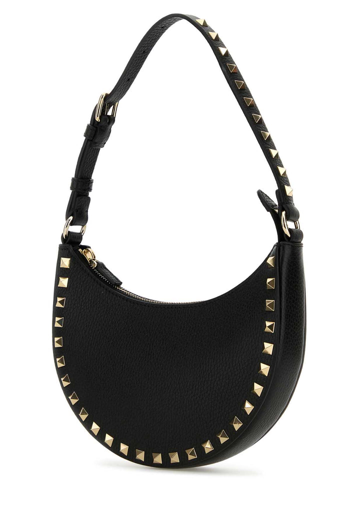 Black Leather Rockstud Handbag 0no Borse A Mano