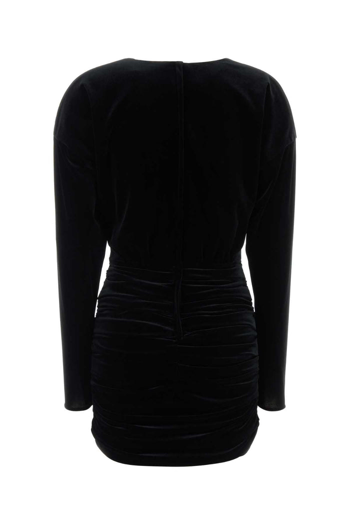 Black Velvet Mini Dress Nero Abiti