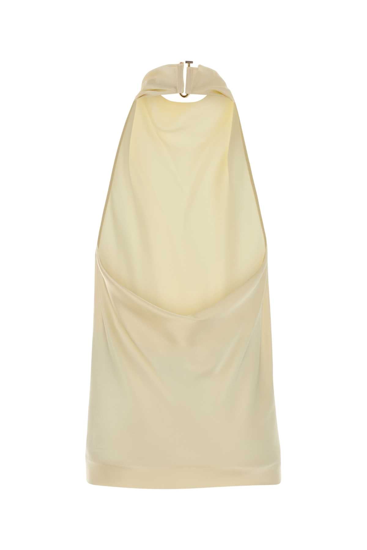 Cream Satin Top Buttermilk Dzamac Maglie