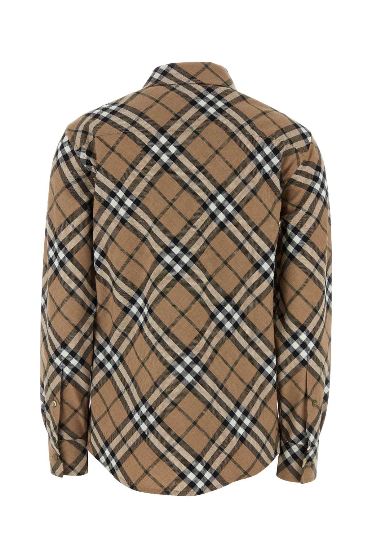Embroidered Polyester Blend Shirt Lindenipcheck Exterior: Wool Camicie
