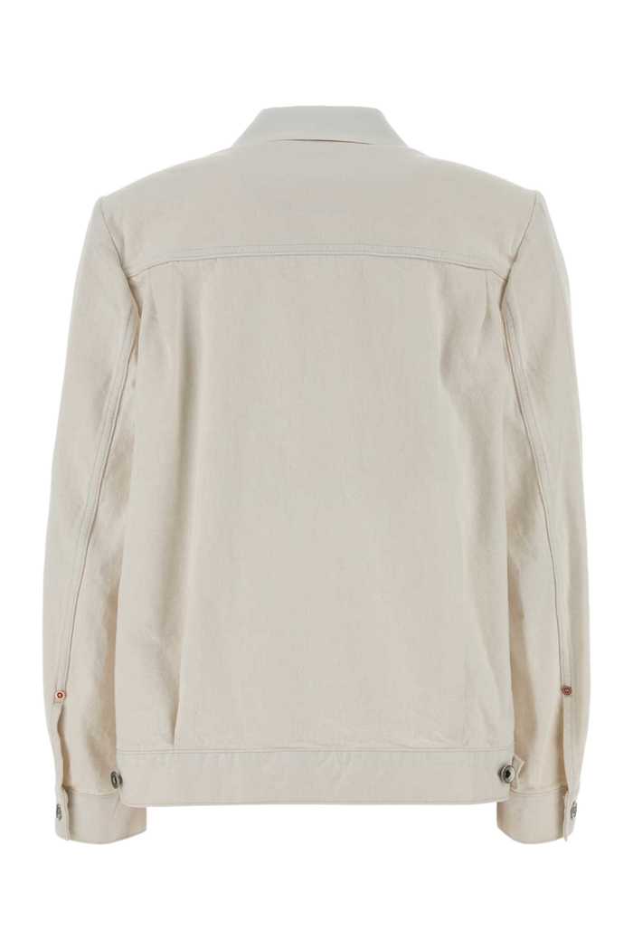 Ivory Twill And Denim Blazer Offwhite Giacche E Gilet