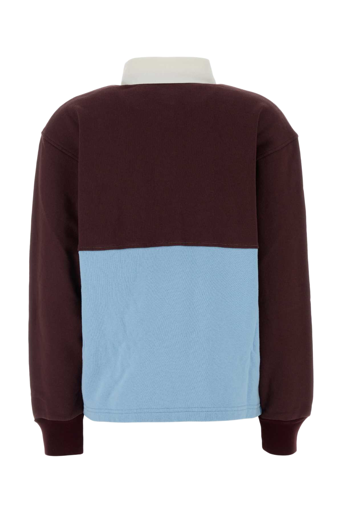 Two-Tone Cotton Oversize Polo Shirt Bord+celeste+deserto Exterior