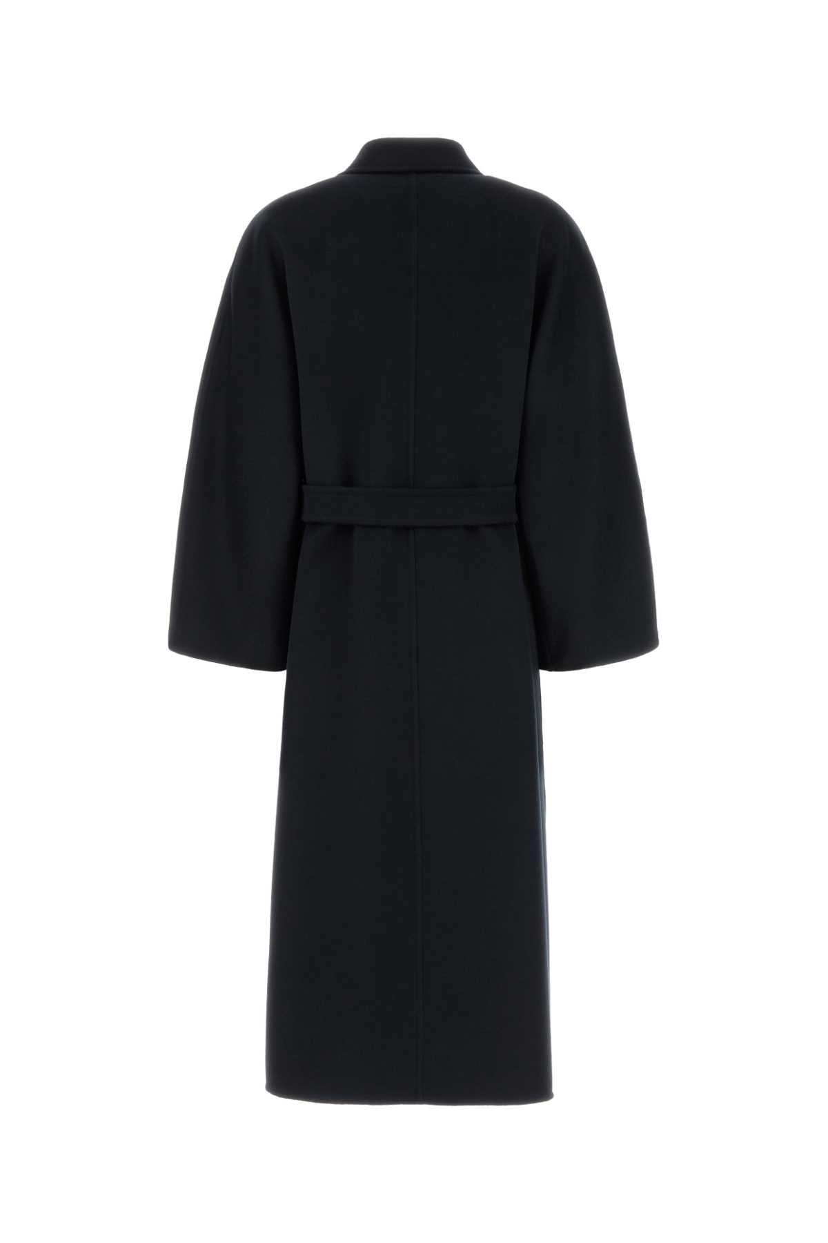 Navy Blue Cashmere Cesto Coat Blu Marino Exterior: Cappotti