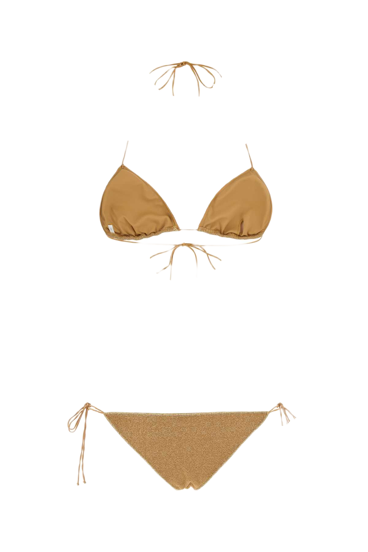 Gold Nylon Blend Lumiere Bikini Costumi Da Bagno