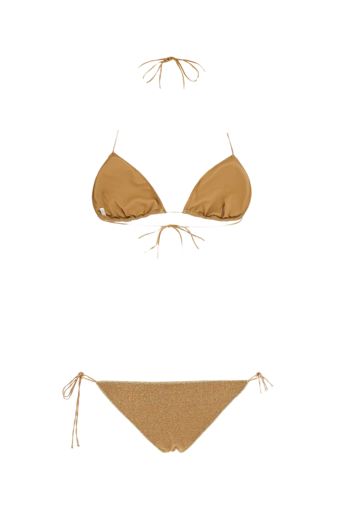 Gold Nylon Blend Lumiere Bikini Costumi Da Bagno