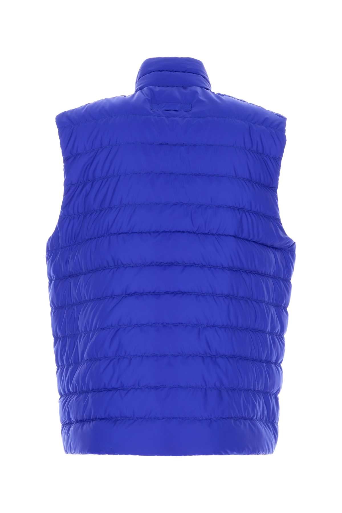 Electric Blue Polyester Sleeveless Stratus Down Jacket Azuriteblueazuritebleu Piumini