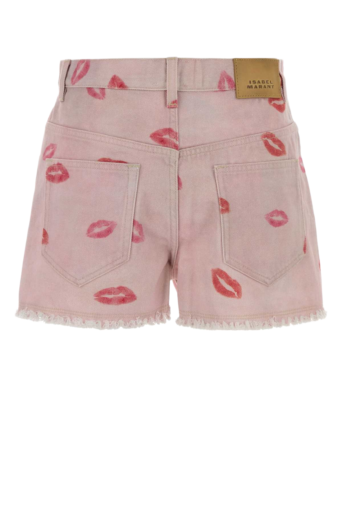 Printed Denim Lesia Shorts Pink Exterior: Cotton