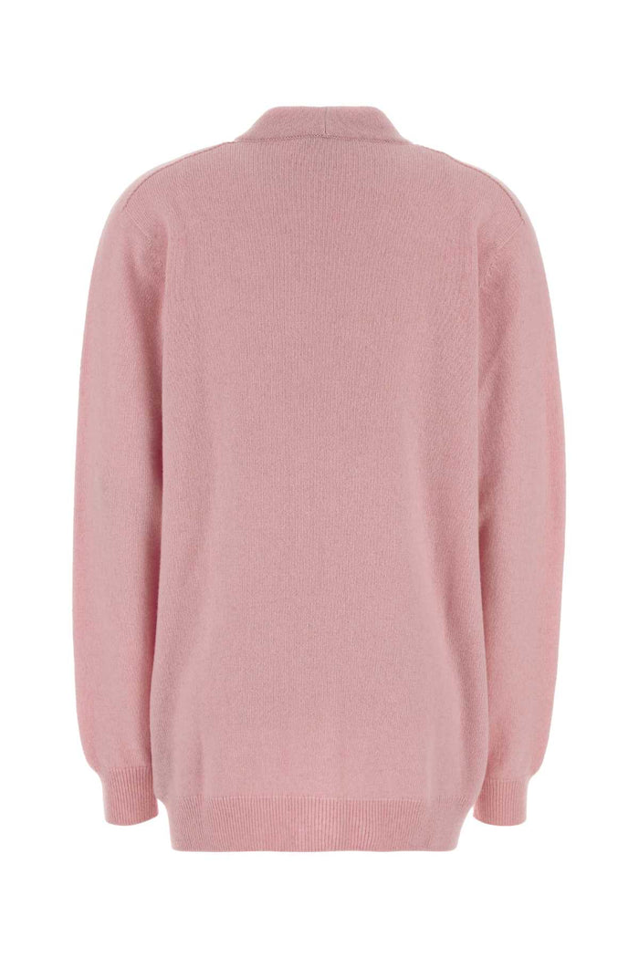 Pink Cashmere And Wool Cardigan 4hr Rose Pale Maglieria