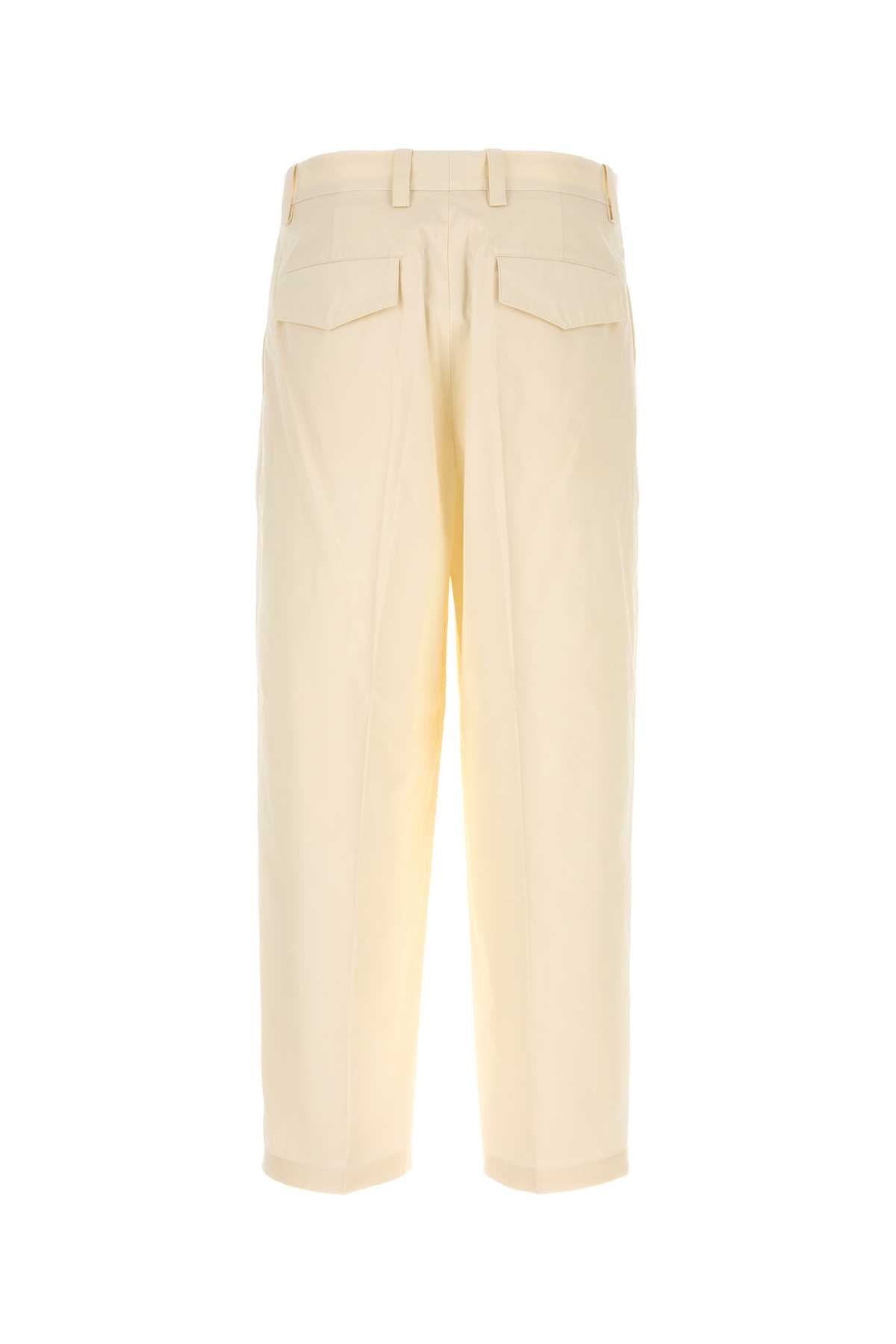 Ivory Cotton Pant Cream Pantaloni