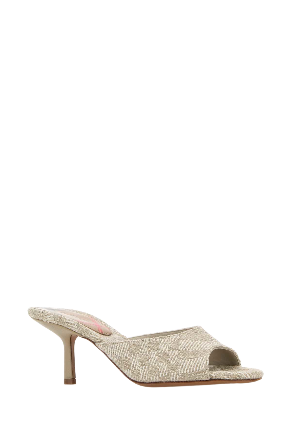 Embroidered Fabric Mules Lightbeige Sandali