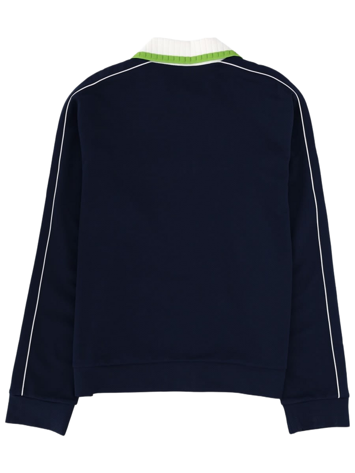 Zip Sweatshirt. Blue Polyamide Viscose Elastane Sweatshirts