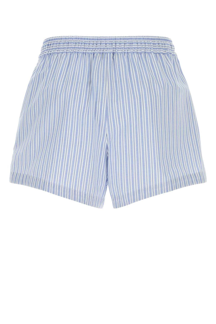 Embroidered Poplin Shorts Rigato Exterior: Cotton Silk