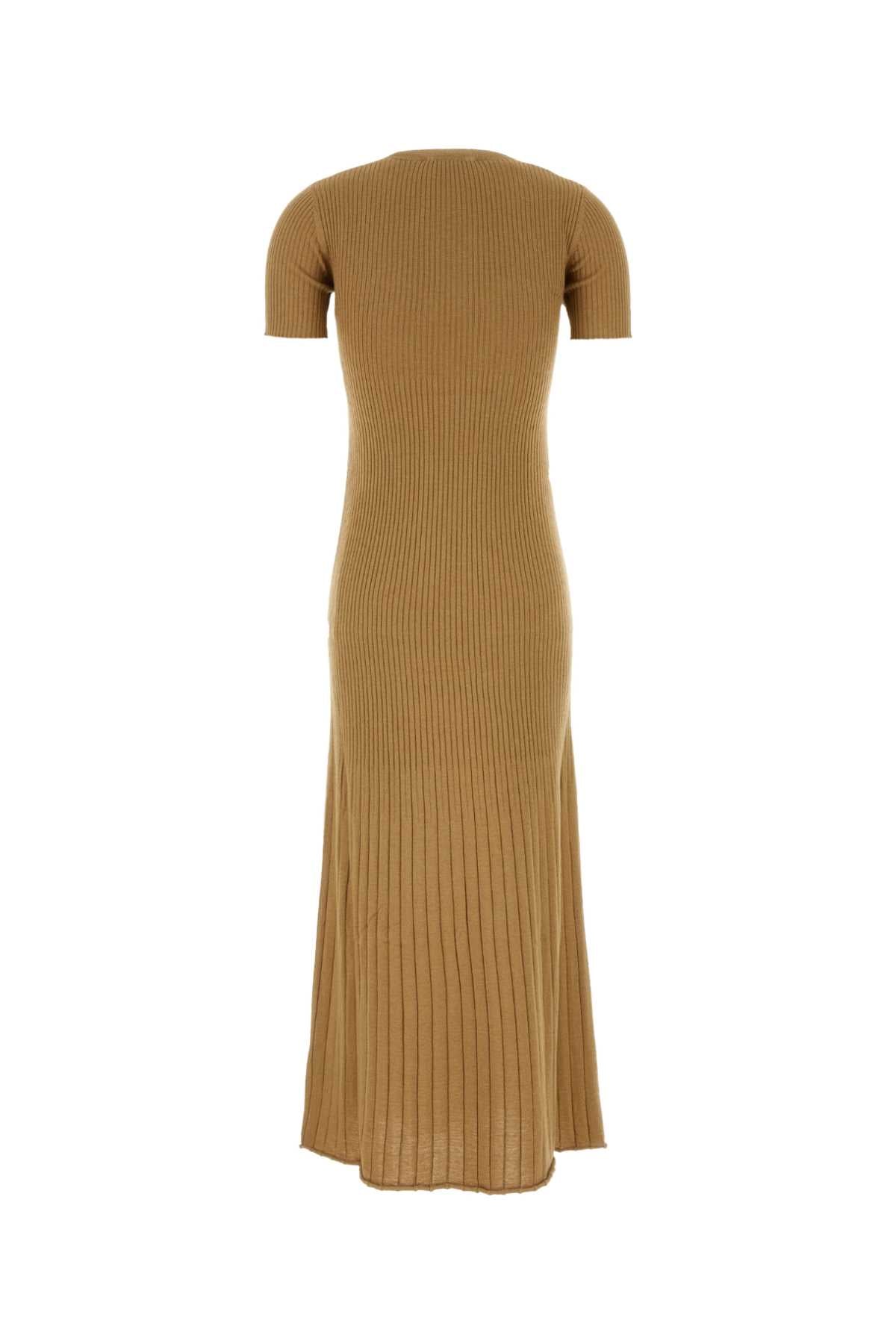 Camel Silk Blend Europa Dress Cammello Exterior: Cashmere Abiti