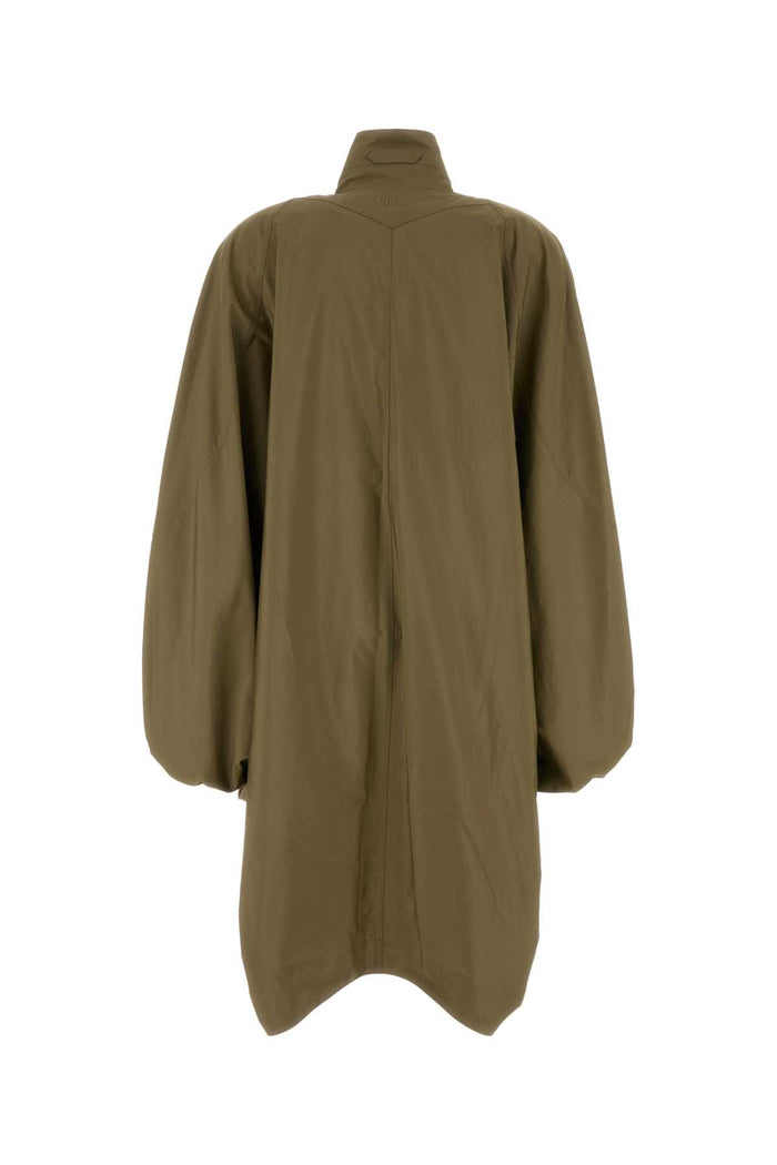 Olive Green Poplin Overcoat Amberolive Cappotti