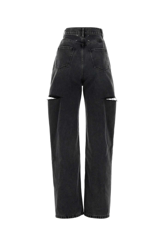 Black Denim Jeans Blackwashed Pantaloni