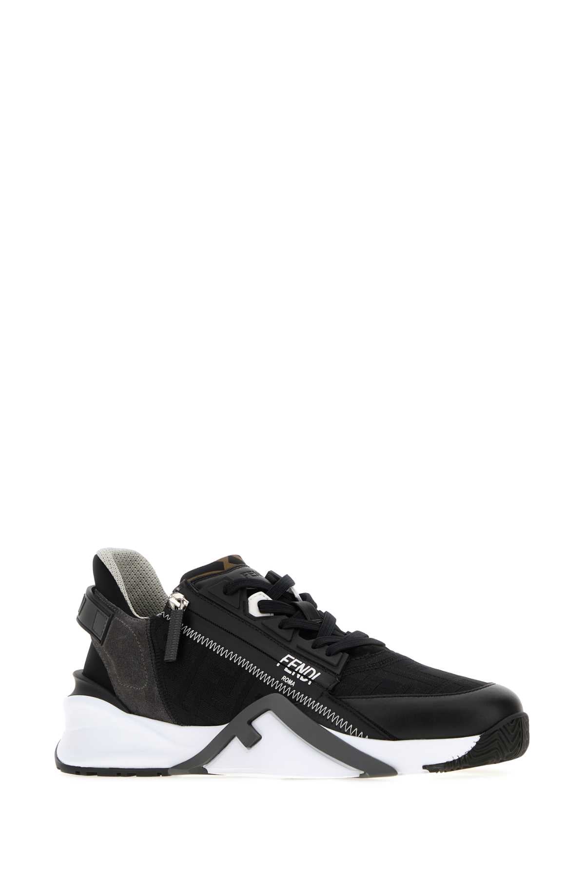 Black Jacquard Fendi Flow Sneakers And White