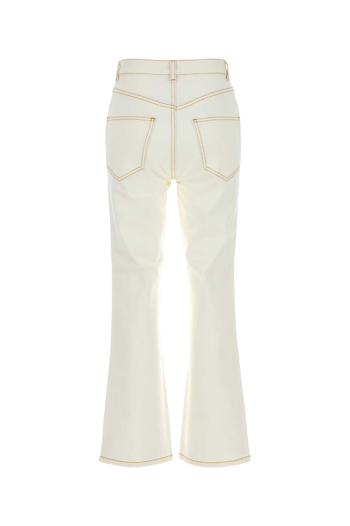 White Denim Jeans Ivory Exterior: Cotton Elastane
