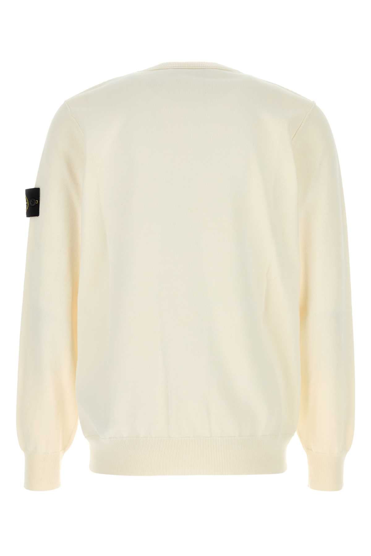 Ivory Cotton Sweater Capo: Cotone Maglieria