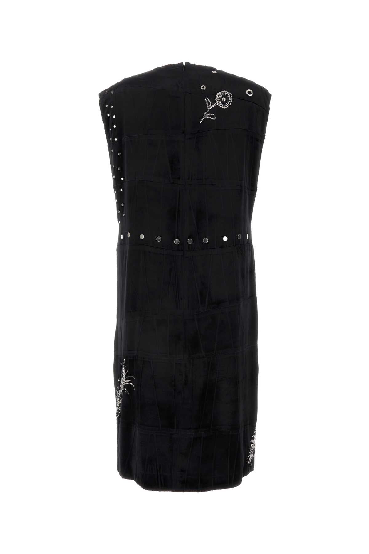 Black Velvet Dress Nero Se Vi-vetro Ottone Abiti