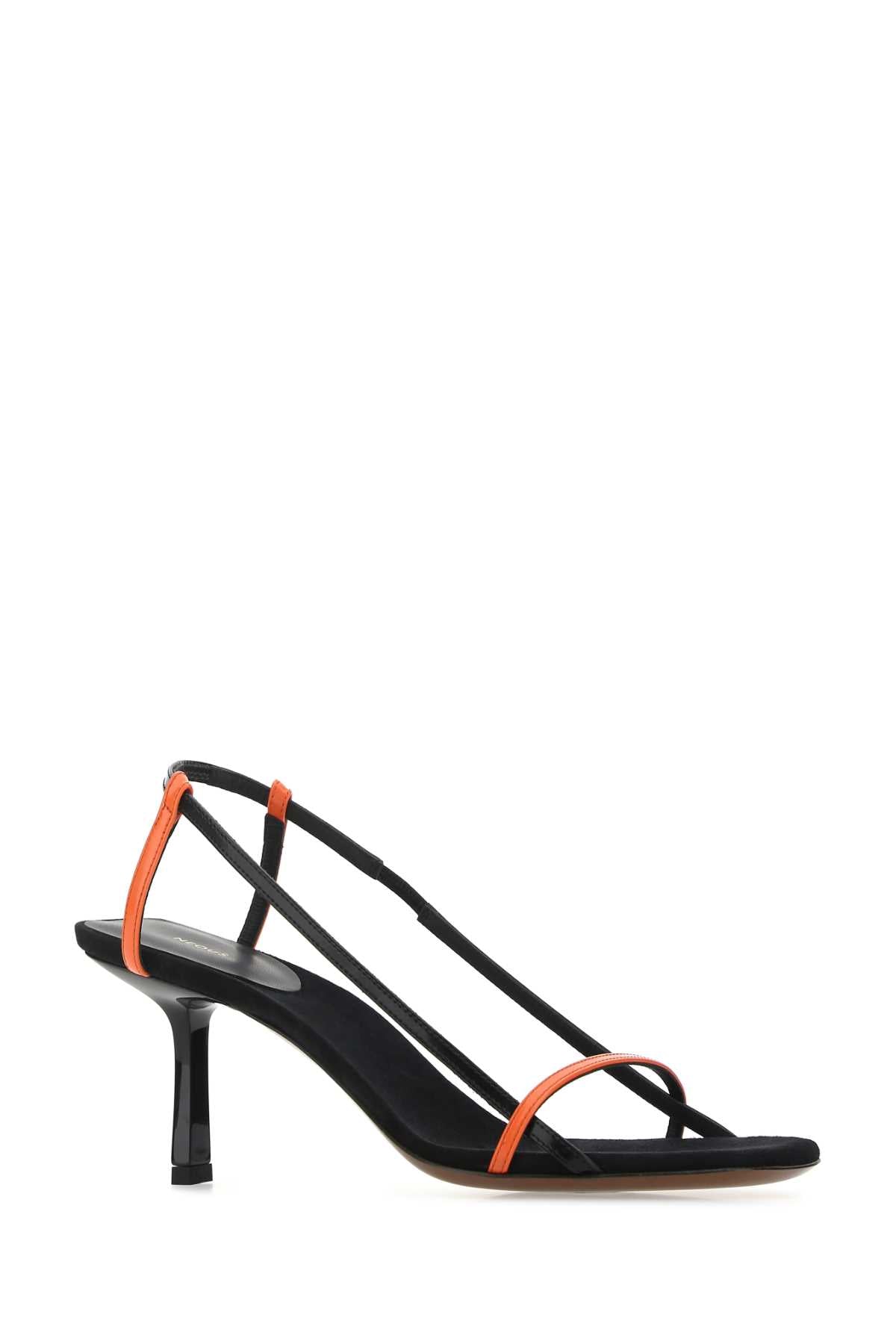 Two-Tone Leather Merga Sandals Blackorange Sandali