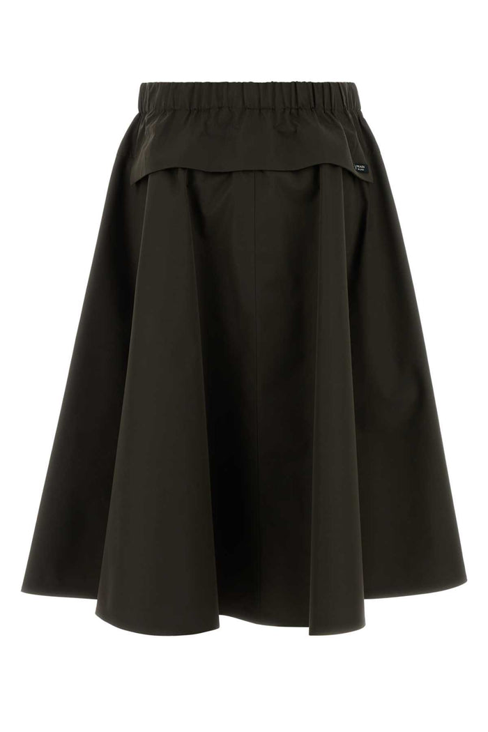 Army Green Tech Fabric Skirt Mimetico Gonne