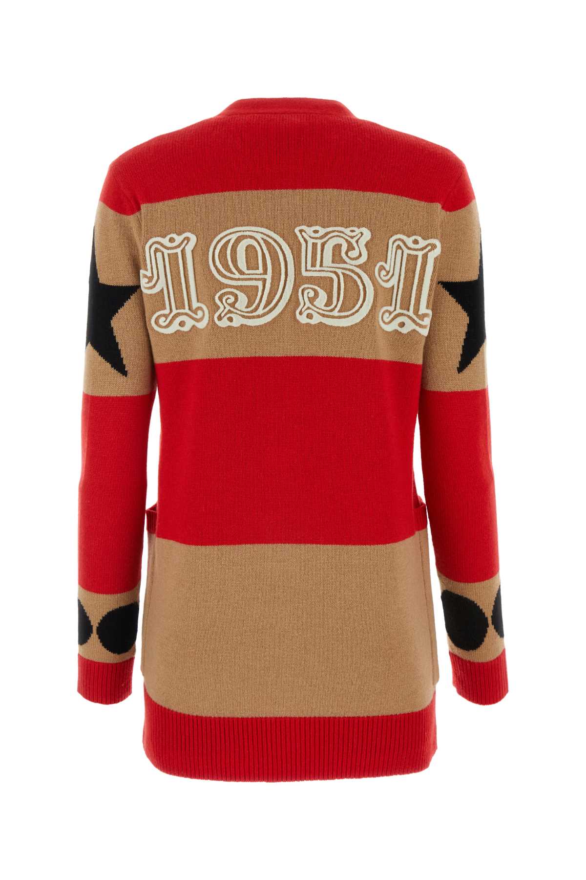 Embroidered Wool Blend Valido Cardigan Rosso Exterior: Cashmere Maglieria