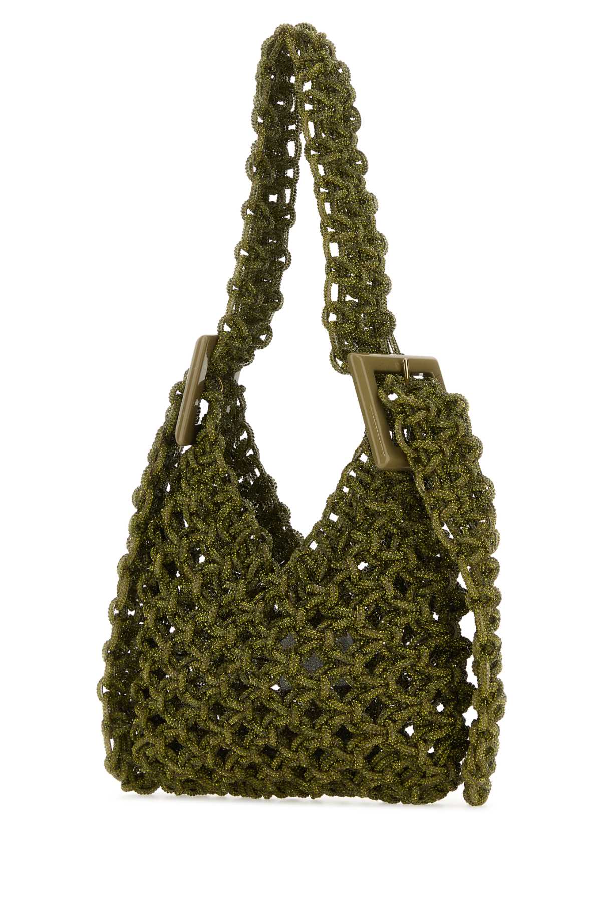 Army Green Mesh Vannifique Bucket Bag Leek Exterior: Rhinestones Borse A Mano