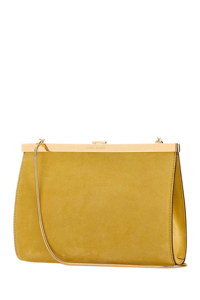 Yellow Suede Clutch Verde