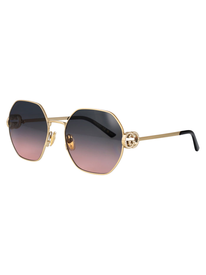 Gg2046s Gold-gold-grey Metal Sunglasses