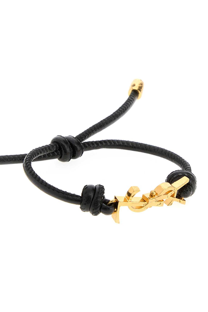 Black Leather Cassandre Bracelet Nero Bracciali
