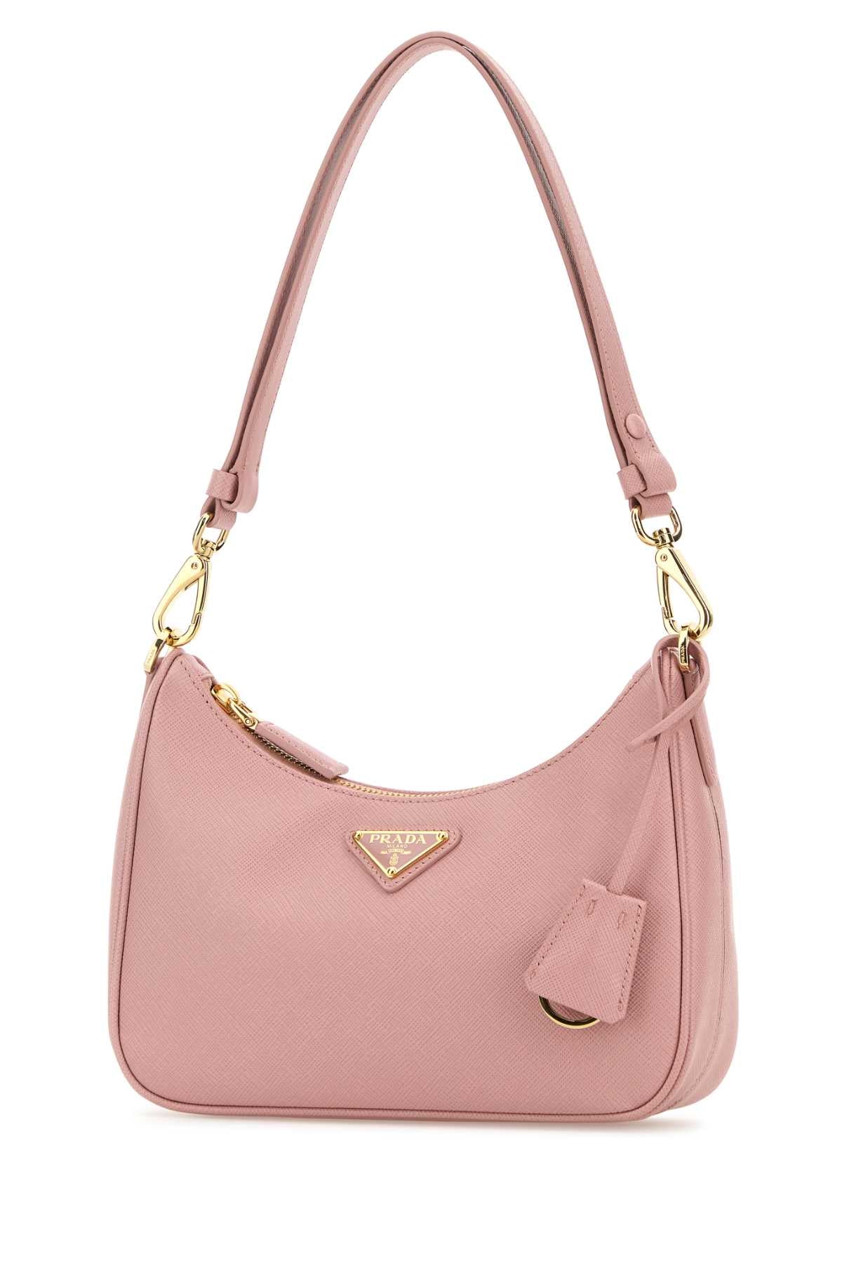 Pink Leather Mini Prada Re-Edition Shoulder Bag Pesco1 Borse A Mano