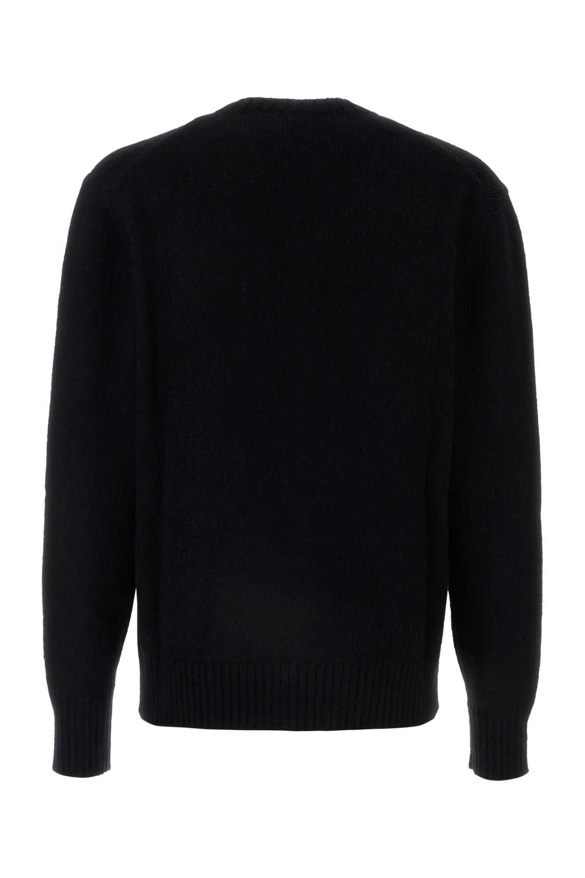 Black Nylon Blend Cardigan Nero Exterior: Alpaca Wool Maglieria