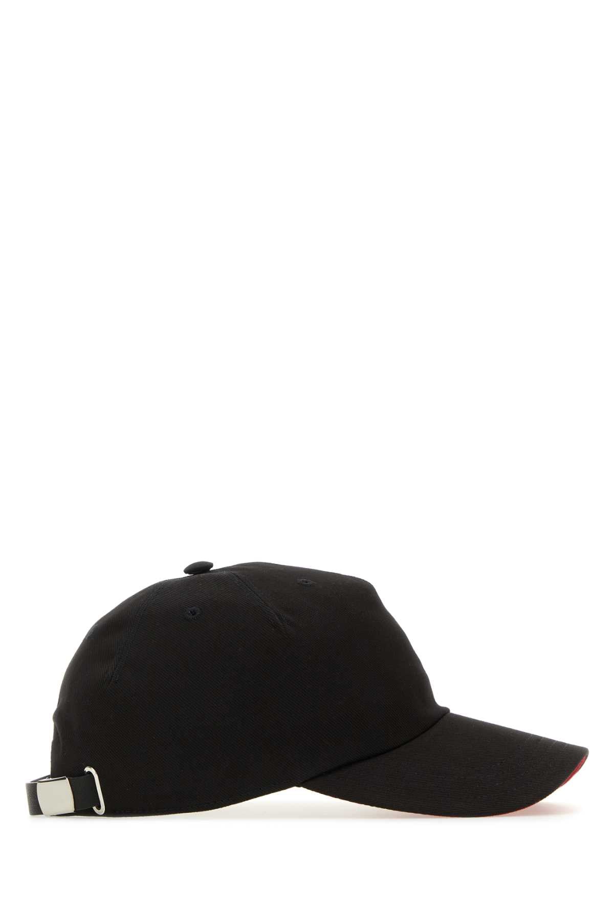Black Cotton Baseball Hat Blackred Cappelli