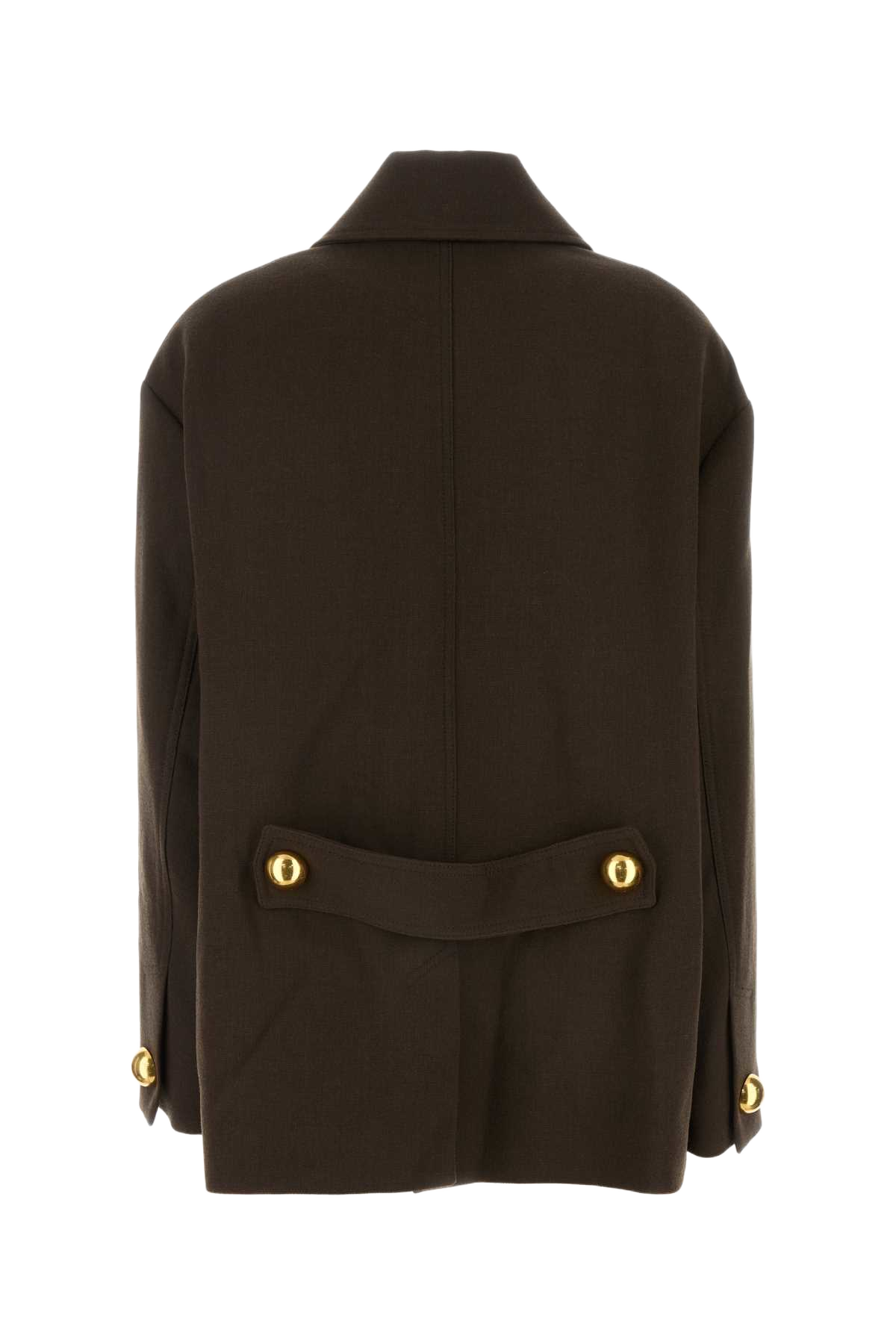 Brown Wool Jacket Darkcoffee Giubbini
