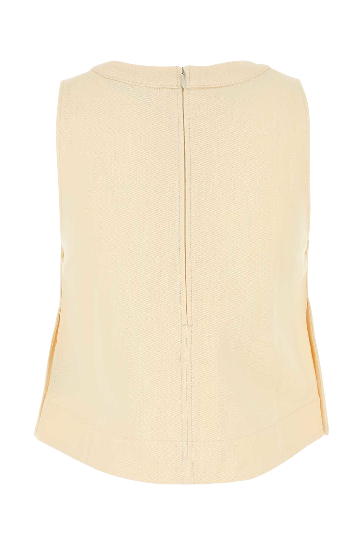 Cream Cotton Pampa Top Creme Exterior: Maglie