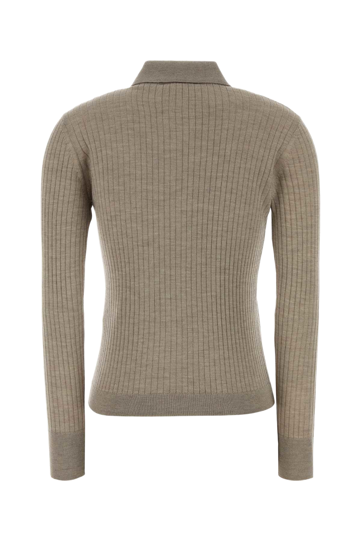 Dove Grey Cashmere Blend Gitano Polo Shirt Marrone Chiaro Exterior: Seta