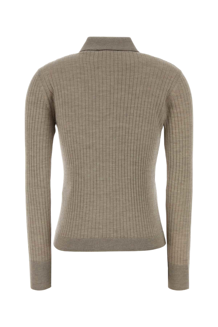 Dove Grey Cashmere Blend Gitano Polo Shirt Marrone Chiaro Exterior: Seta